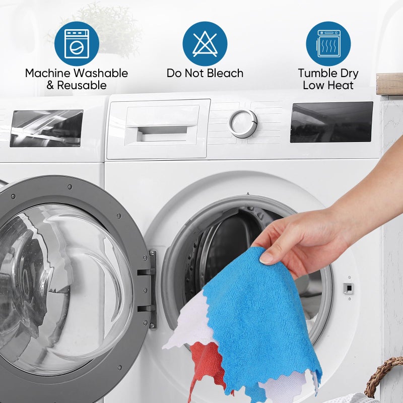 اورايتي قماش تنظيف من الألياف الدقيقة من أوريتي، 75 ورقة مناشف متجر، مناشف ورقية قابلة لإعادة الاستخدام، مناشف ورقية قابلة لإعادة الاستخدام، مناشف تنظيف من الألياف الدقيقة قابلة للغسل للسيارات والمنزل والمطبخ، 11.5 × 11.5، أحمر - Image 3